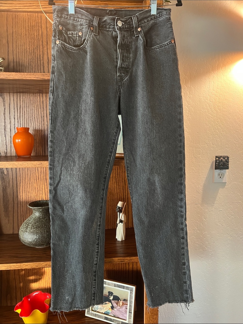 Levi's Womens Black Washed Boot-Cut Jeans